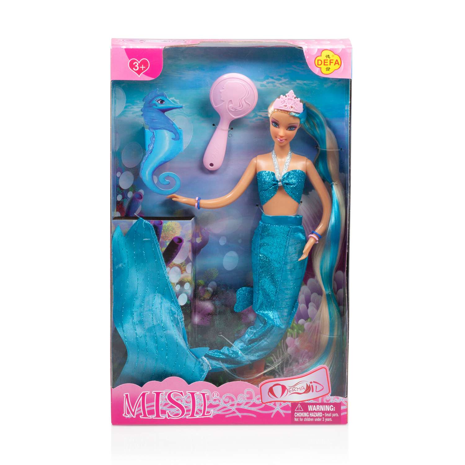 Кукла Defa Lucy в комплекте морской конек и расчёска синий 8225 //синий - фото 2