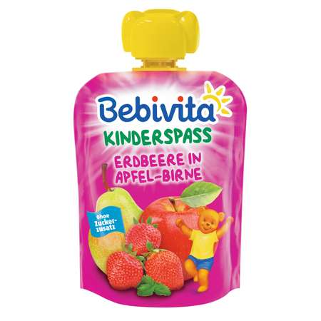 Пюре Bebivita яблоко-груша-клубника 90г с 6месяцев