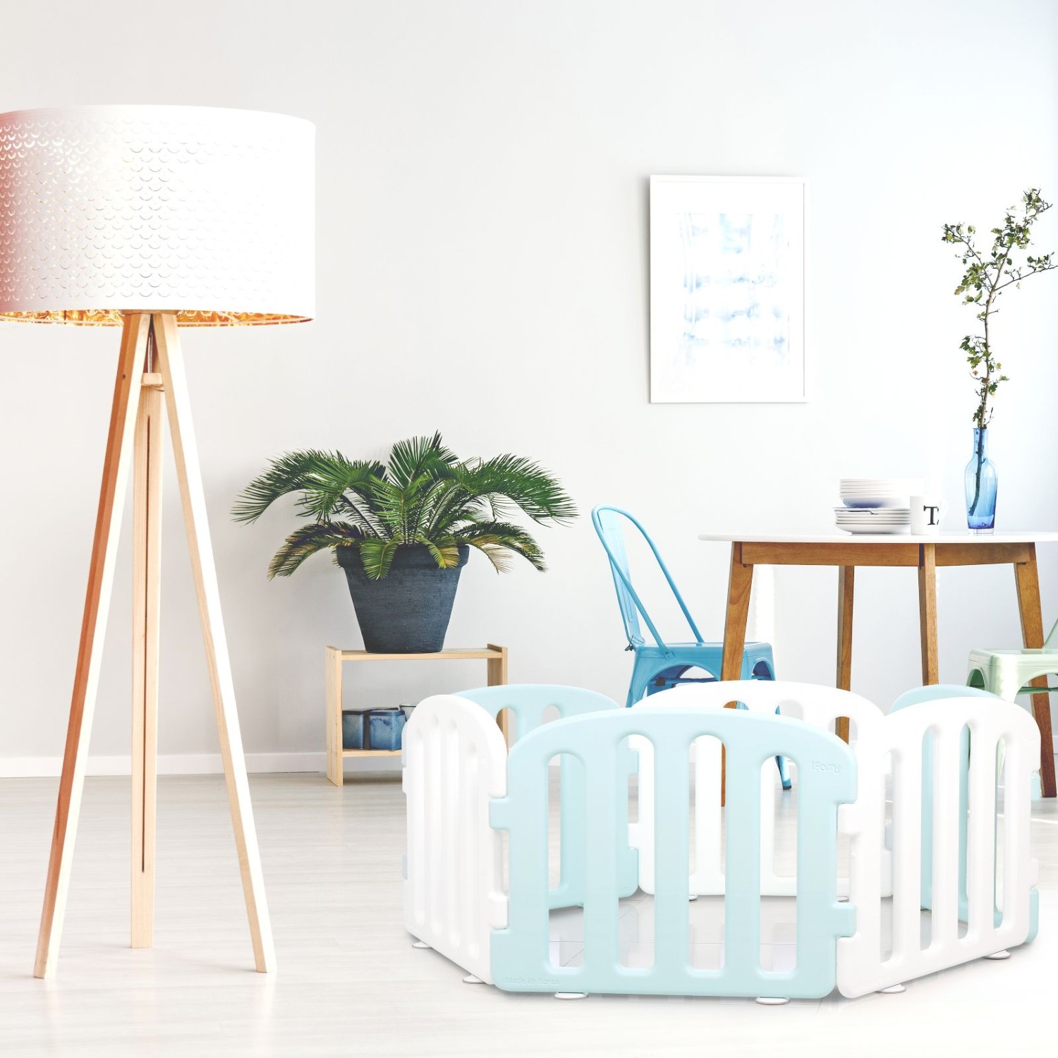 Детский манеж Ifam First Baby Room белый - голубой IF-137-1-FBR-WCB10D - фото 4