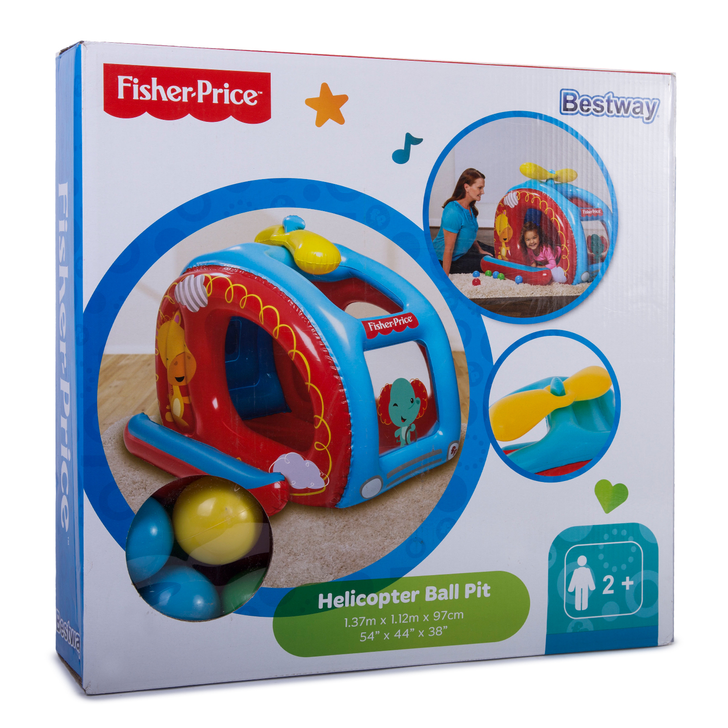 Центр игровой Bestway Fisher Price Вертолет с шариками 93502 - фото 19