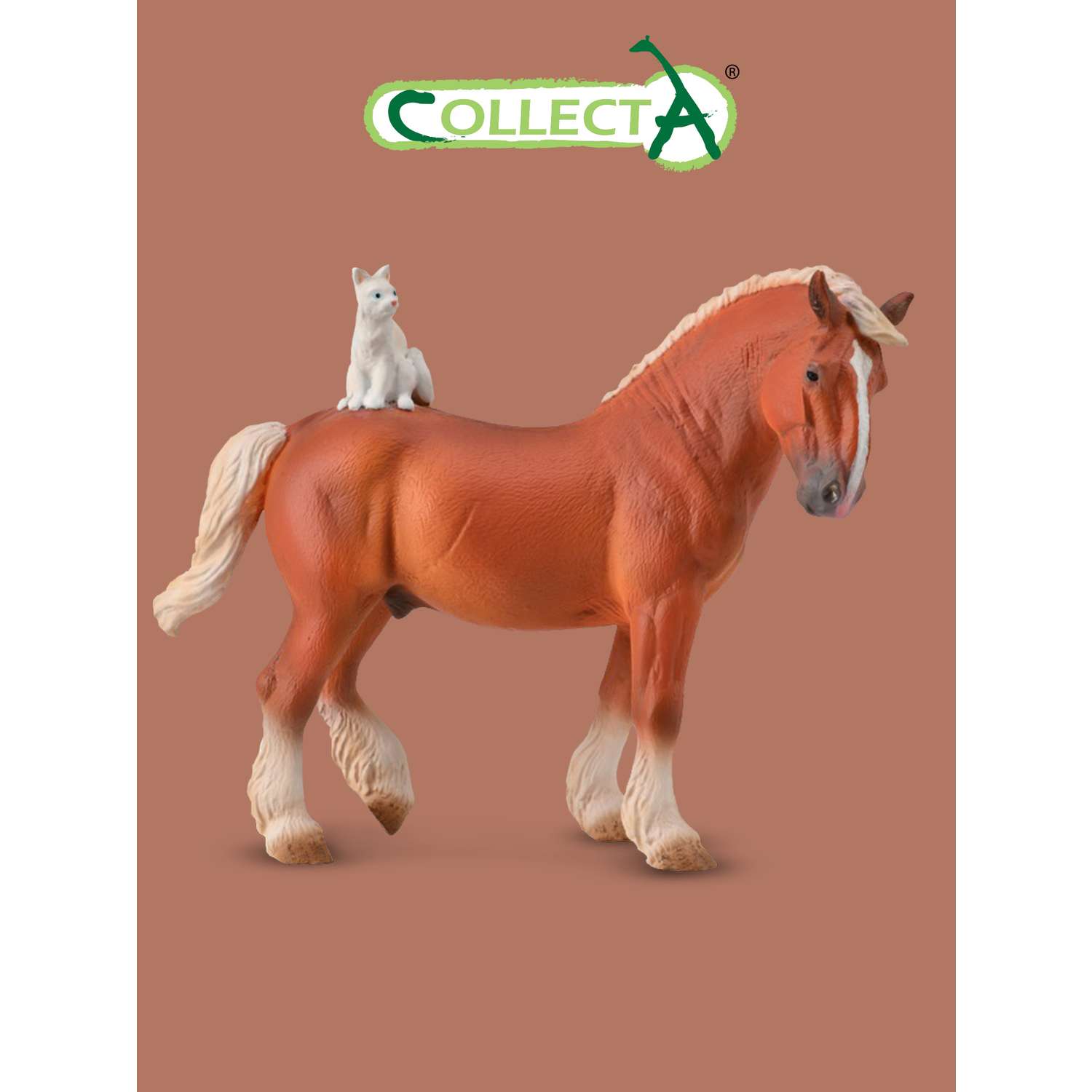 Фигурка животного Collecta Лошадь с кошкой - фото 1