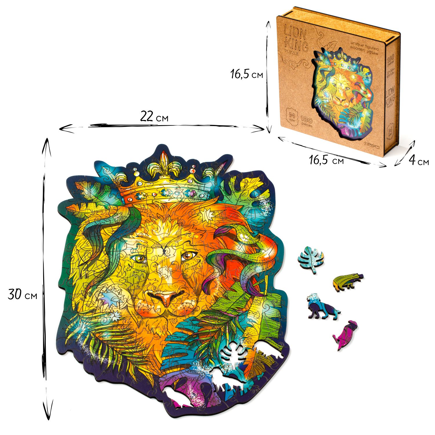 Деревянный пазл ZUFA Король лев M - фото 3