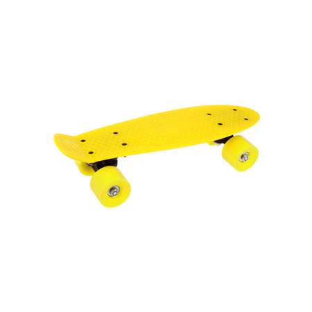 Скейтборд Наша Игрушка пенниборд пластик 41x12 см с большими PVC колесами. Желтый