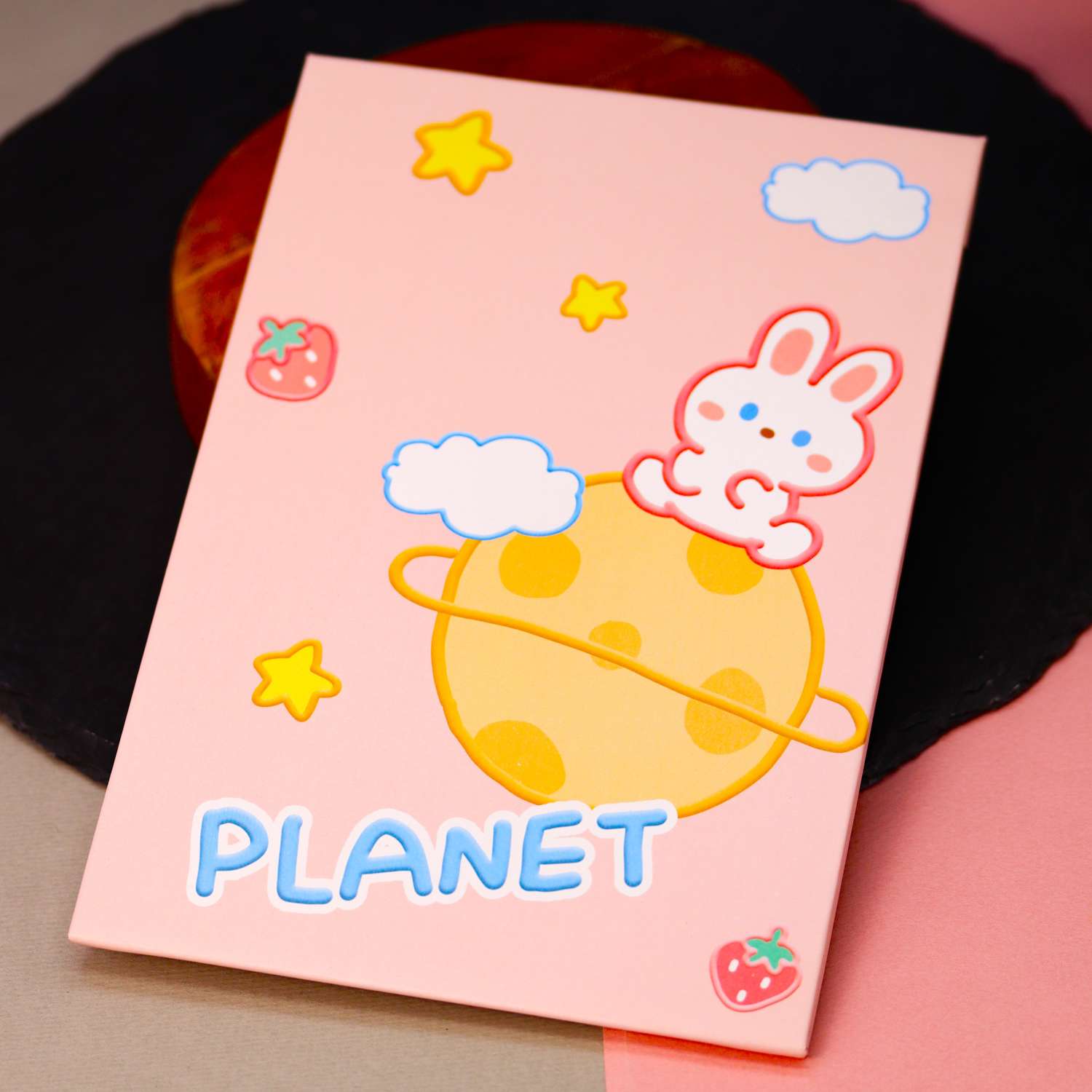 Зеркало настольное для макияжа iLikeGift Planet bunny pink - фото 4