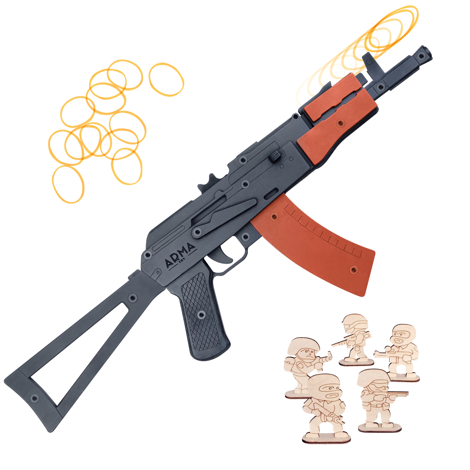 Резинкострел Arma.toys АКС-74У деревянный - фото 2