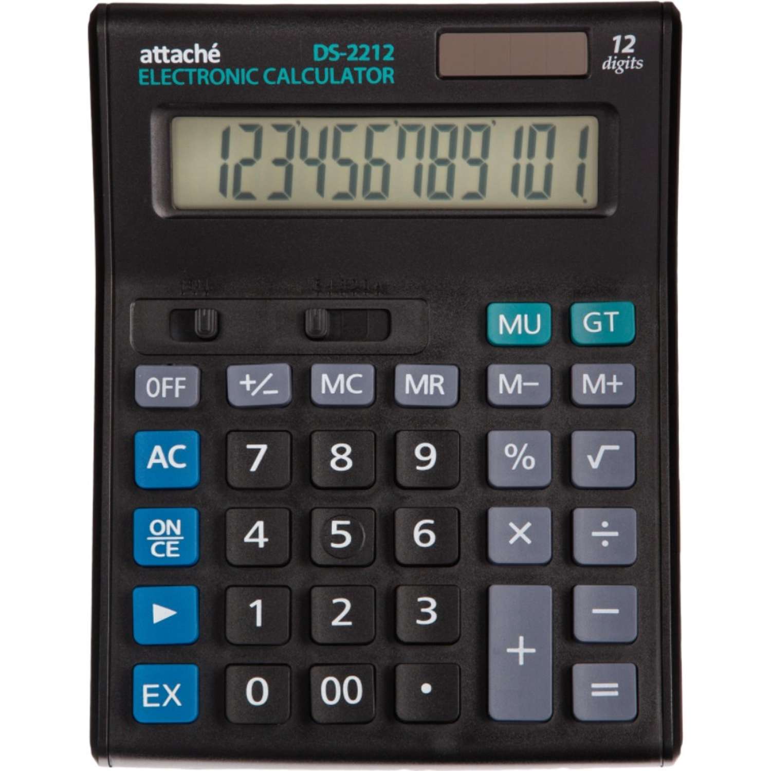 Калькулятор Attache полноразмерный настольный 12 разрядный чёрный 1 шт - фото 1