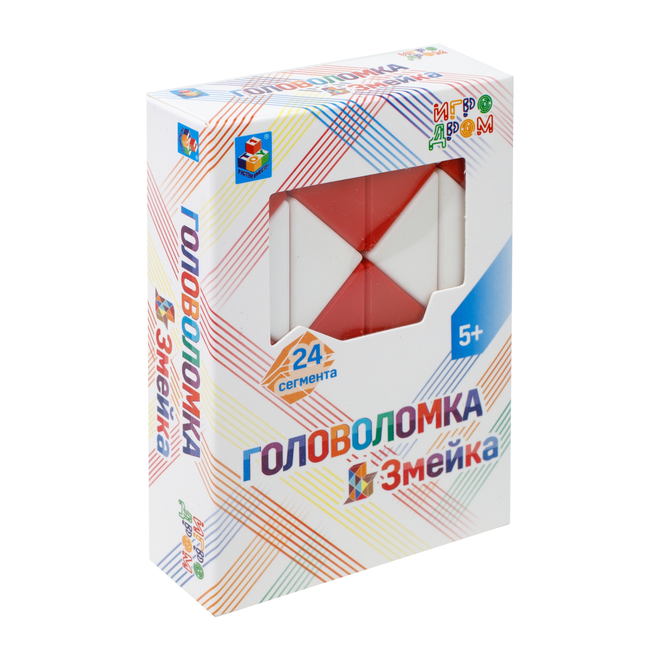 Игрушка 1TOY головоломка Змейка малая 24 сегмента красная - фото 5