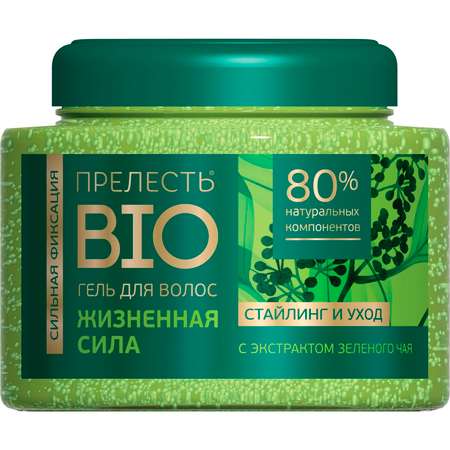 Гель для укладки волос Прелесть Био сильной фиксации с экстрактом зеленого чая 250 мл