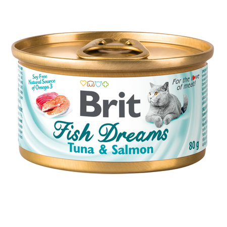 Корм для кошек Brit 80г Fish Dreams тунец-лосось