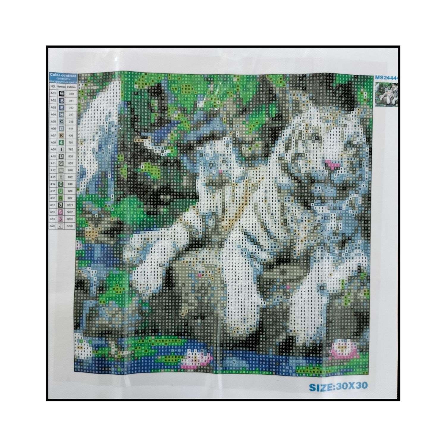 Алмазная мозаика Seichi Тигр с тигрятами 30х30 см - фото 2
