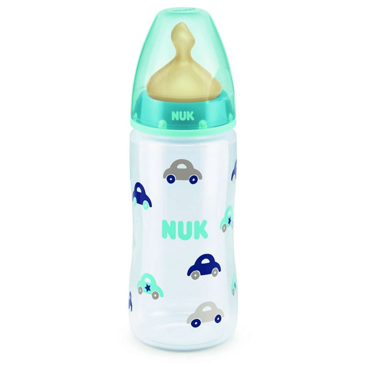Бутылочка Nuk First Choice Plus с рисунком 300мл Прозрачный-Голубой - фото 1