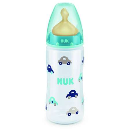 Бутылочка Nuk First Choice Plus с рисунком 300мл Прозрачный-Голубой