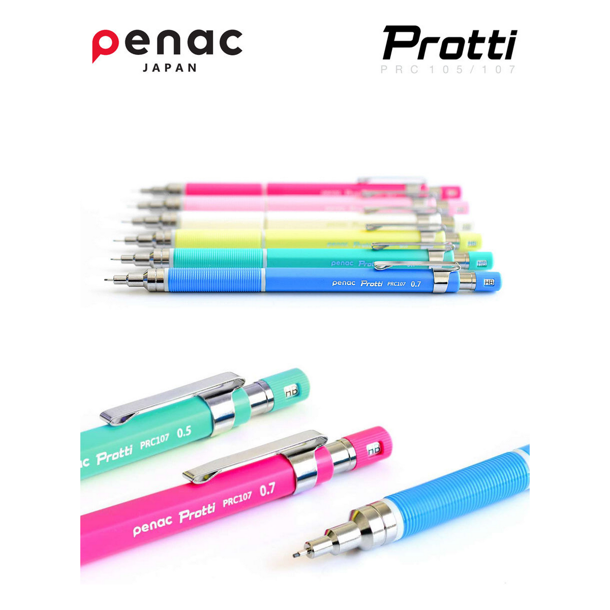 Карандаш механический PENAC Protti PRC 105 0.5мм HB корпус голубой MP010503-GC7 - фото 6