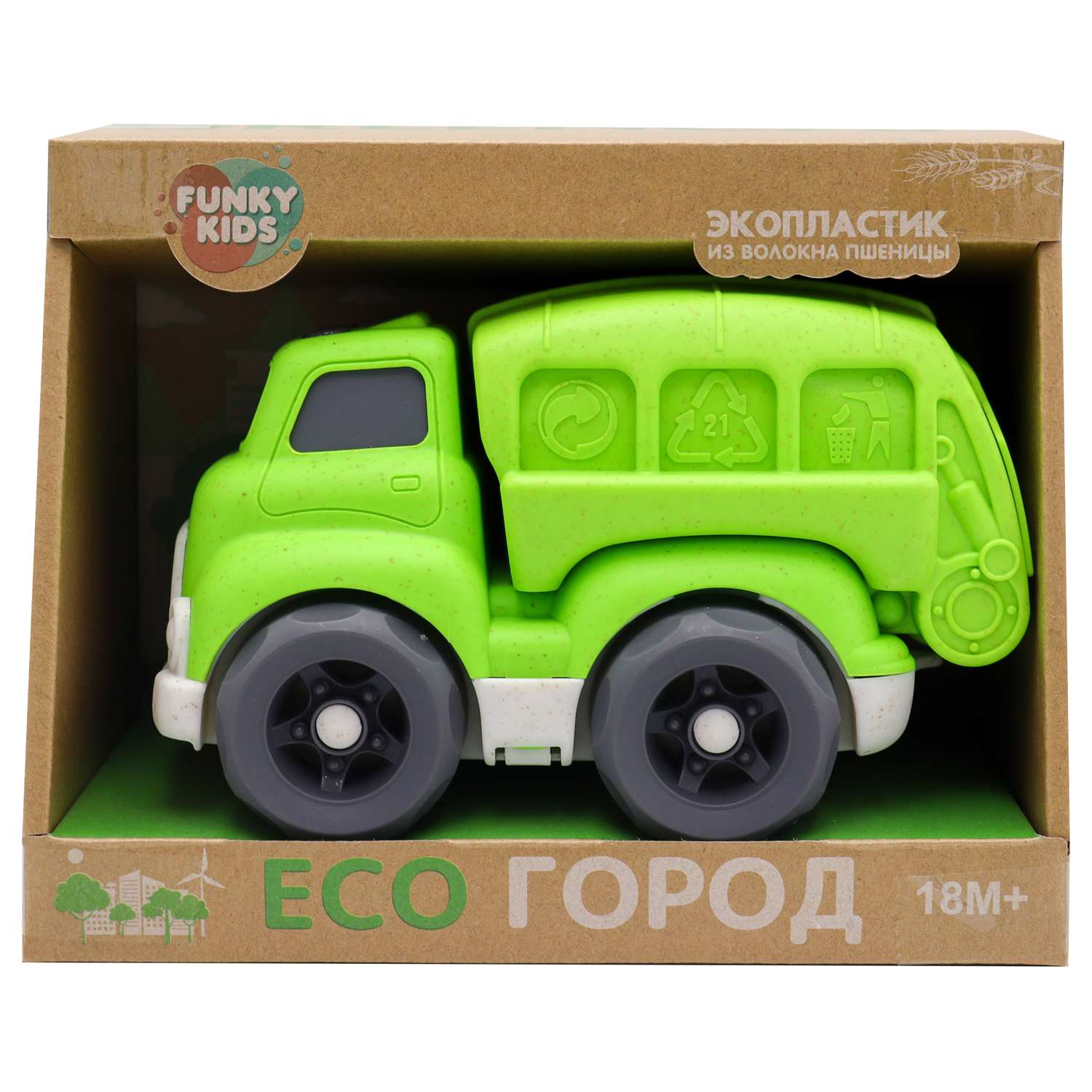 Игрушка Funky Toys Эко-машинка городская тех.Зеленая 18 см FT0278084 - фото 2