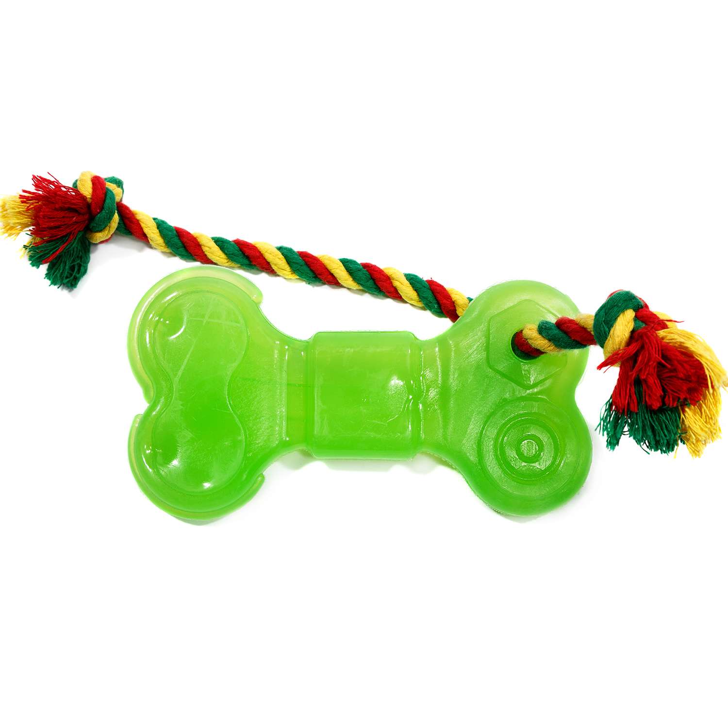 Игрушка для собак Doglike Кость с канатом большая Зеленый - фото 4
