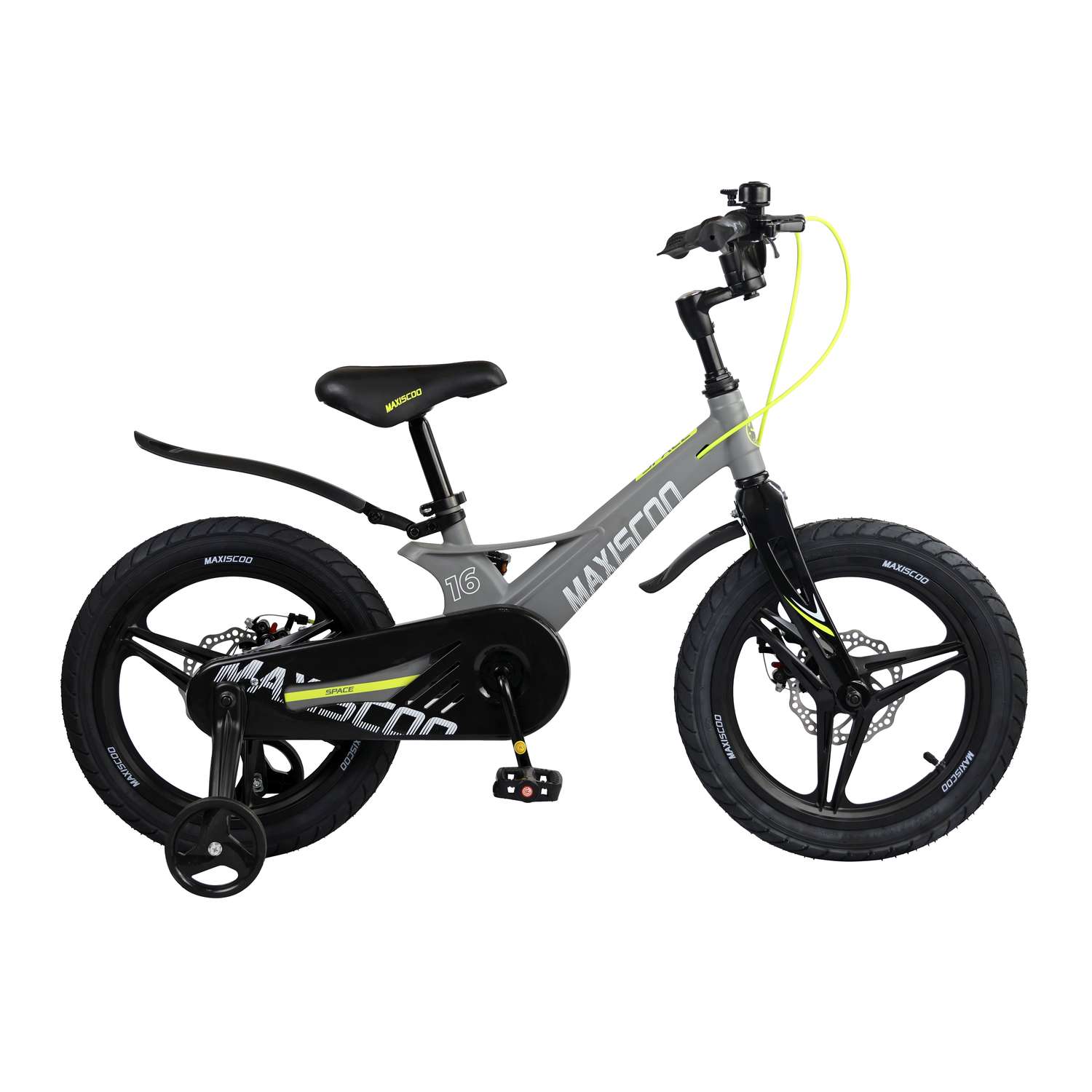 Детский двухколесный велосипед Maxiscoo Space делюкс 16 серый матовый - фото 1