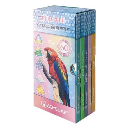 Карандаши цветные ACMELIAE Artmate 5 в 1 60цветов