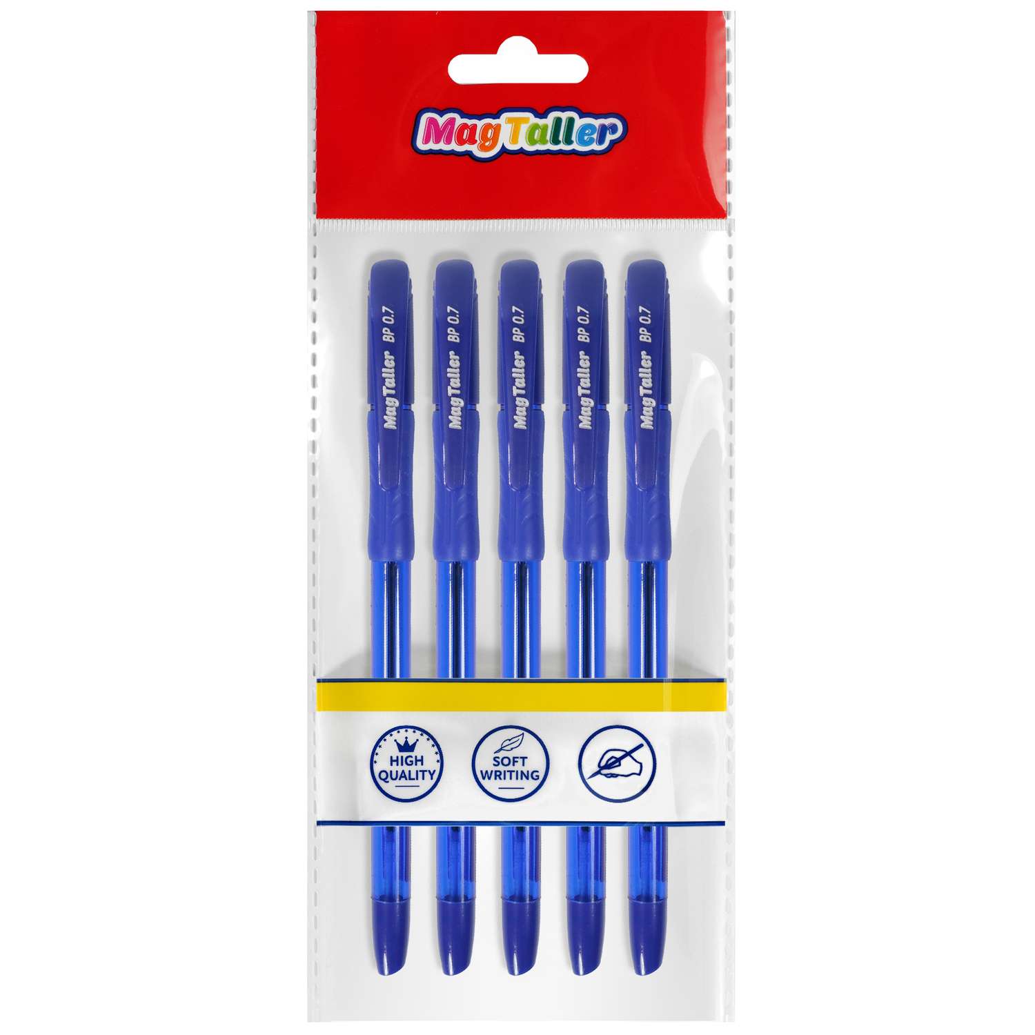 Ручки шариковые Magtaller Splash 5шт Синие 200101/5С - фото 2