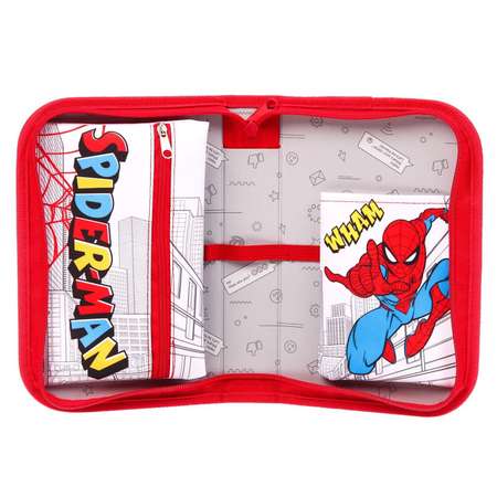 Пенал Marvel каркасный 1 секция откидной карман Человек-паук
