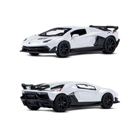 Машинка металлическая АВТОпанорама игрушка детская Lamborghini Aventador белый