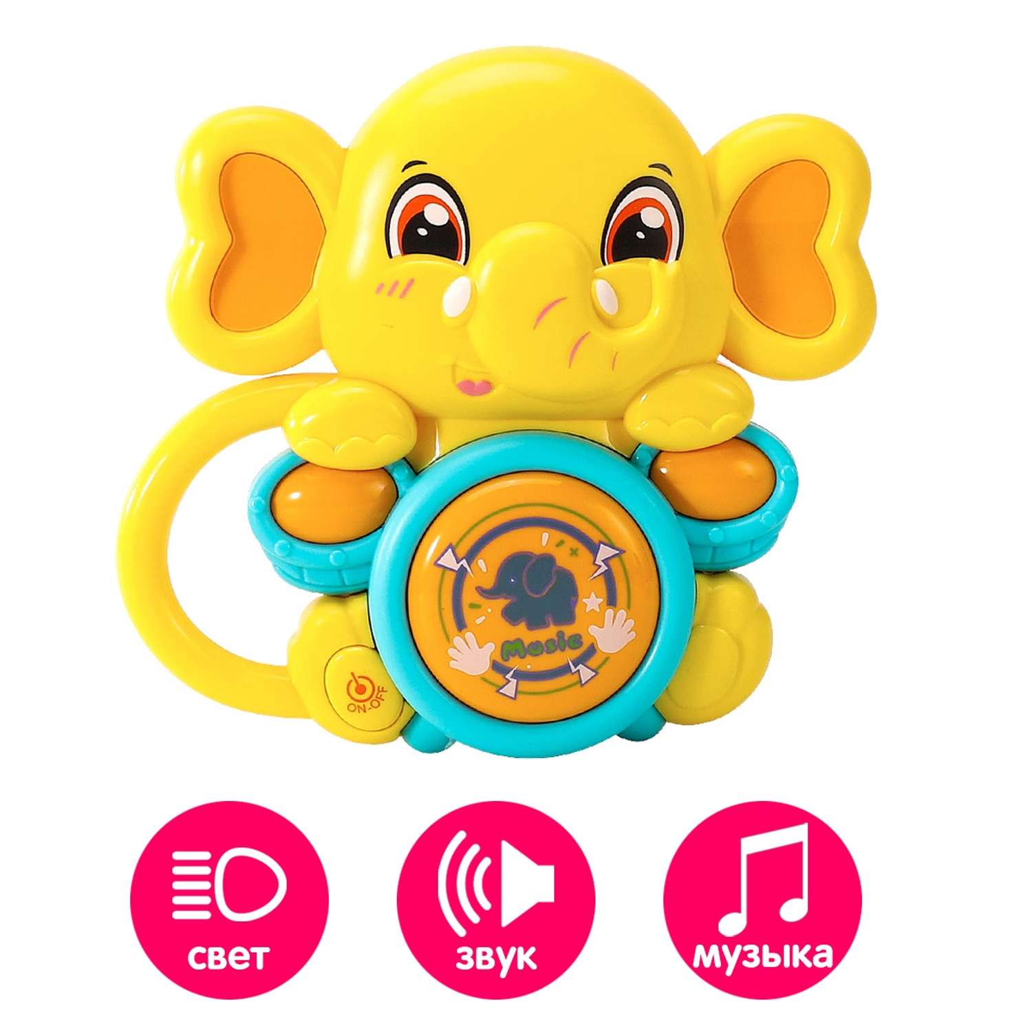 Музыкальная игрушка Mioshi Слонёнок с барабаном (14х18 см) - фото 3