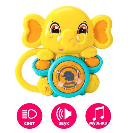 Музыкальная игрушка Mioshi Слонёнок с барабаном (14х18 см)