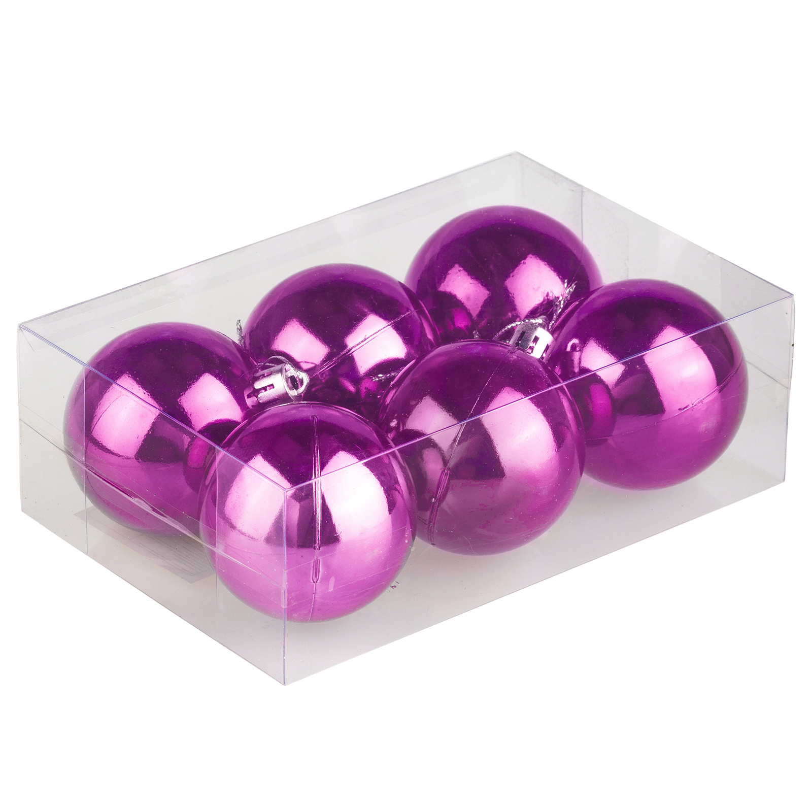 Елочные украшения BABY STYLE Шары фиолетовый 7 см 6 шт - фото 4