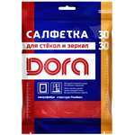 Салфетка из микрофибры DORA для стекол и зеркал 30х30 см