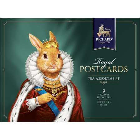 Чайное ассорти Richard Royal Postcards tea assortment к новому году королева 9 пакетиков