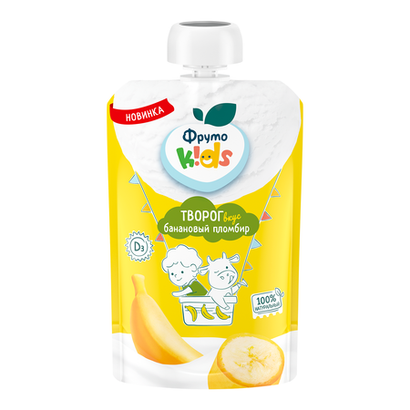 Творог ФрутоKids банановый пломбир м.д.ж.4.2% 90г