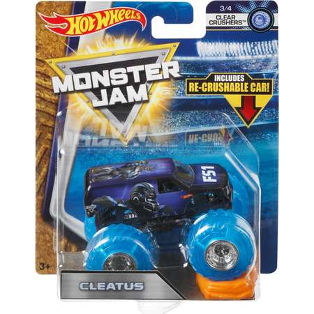 Машина Hot Wheels Monster Jam 1:64 Clear Cruschers Клетус FLX18