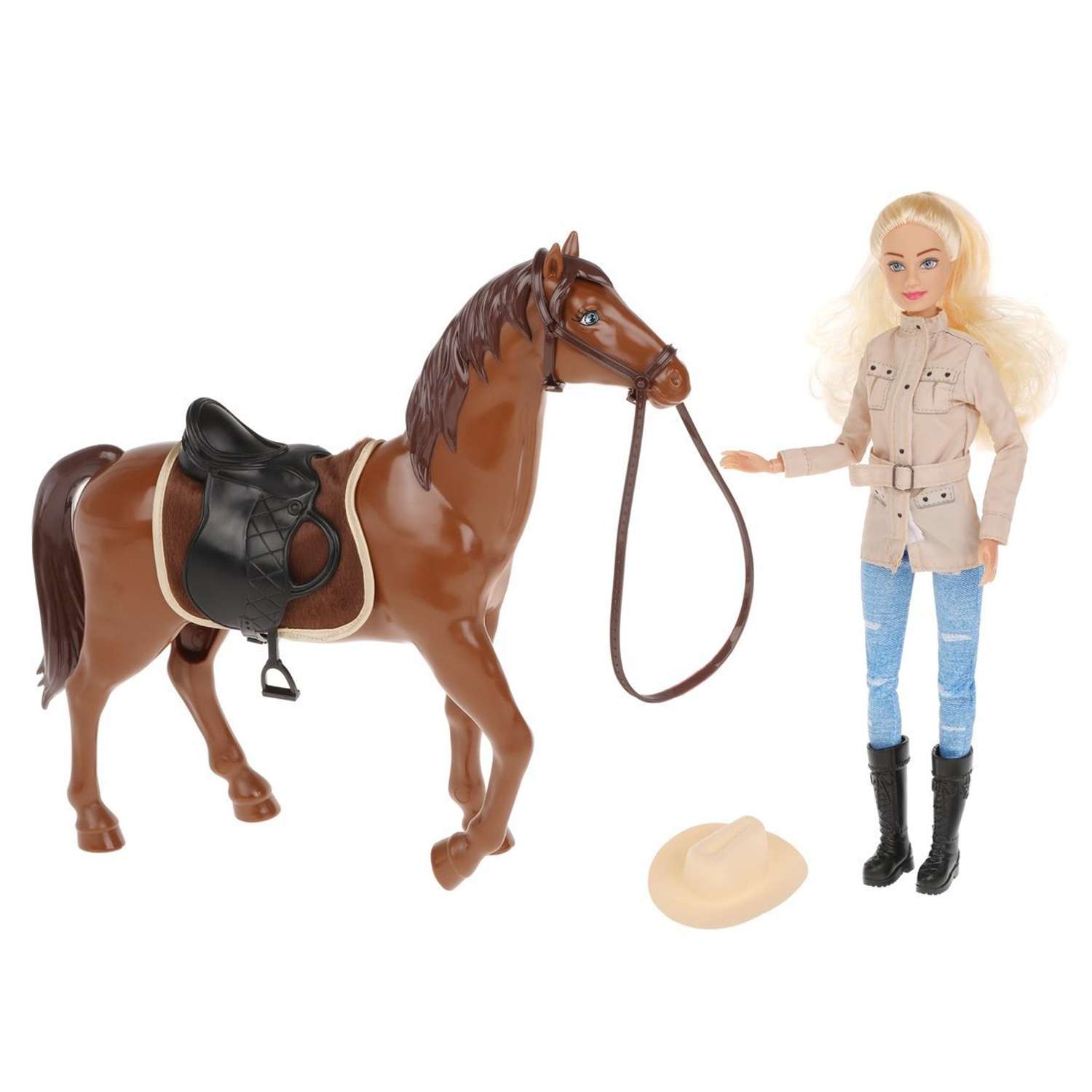 Кукла Lucy Наша Игрушка На прогулке на лошади 801008 - фото 3