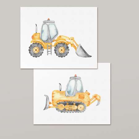 Интерьерный постер Moda interio Dreamer Мечтатель тракторы 40х50 см 2 шт