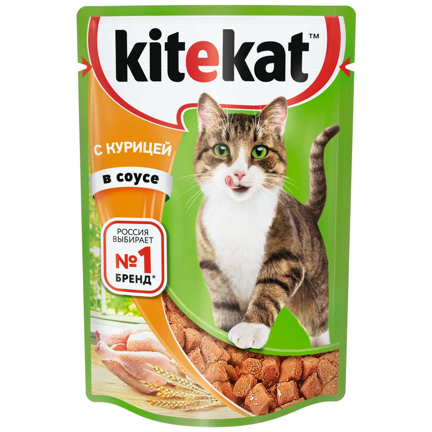 Корм влажный для кошек KiteKat 85г курица в соусе пауч - фото 1