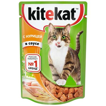 Корм влажный для кошек KiteKat 85г курица в соусе пауч