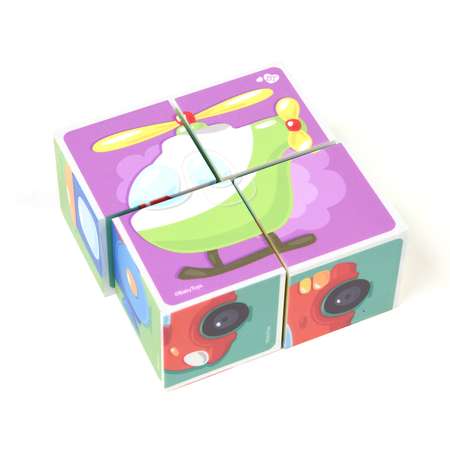 Кубики Десятое королевство BabyToys Транспорт 4шт 3542