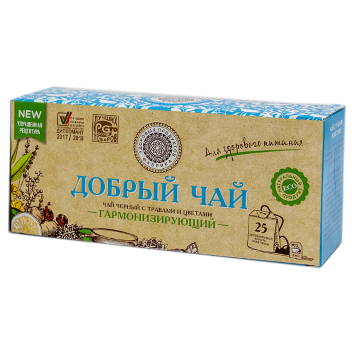 Чай Фабрика Здоровых Продуктов Добрый с травами 1.5г*25пакетиков - фото 2