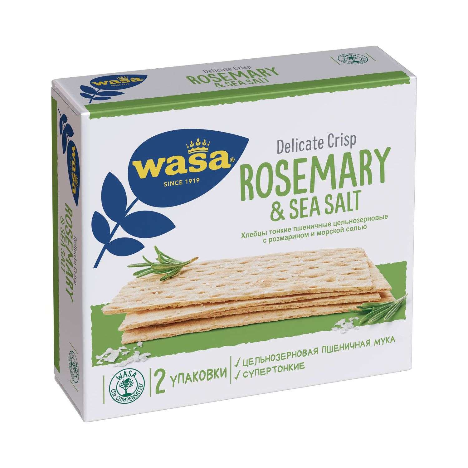 Хлебцы Wasa пшеничные розмарин-морская соль 190г - фото 2