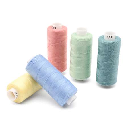 Набор ниток Bestex для шитья трикотажа ткани легкой и средней плотности 40/2 Пастельный микс 400 ярд 10 шт