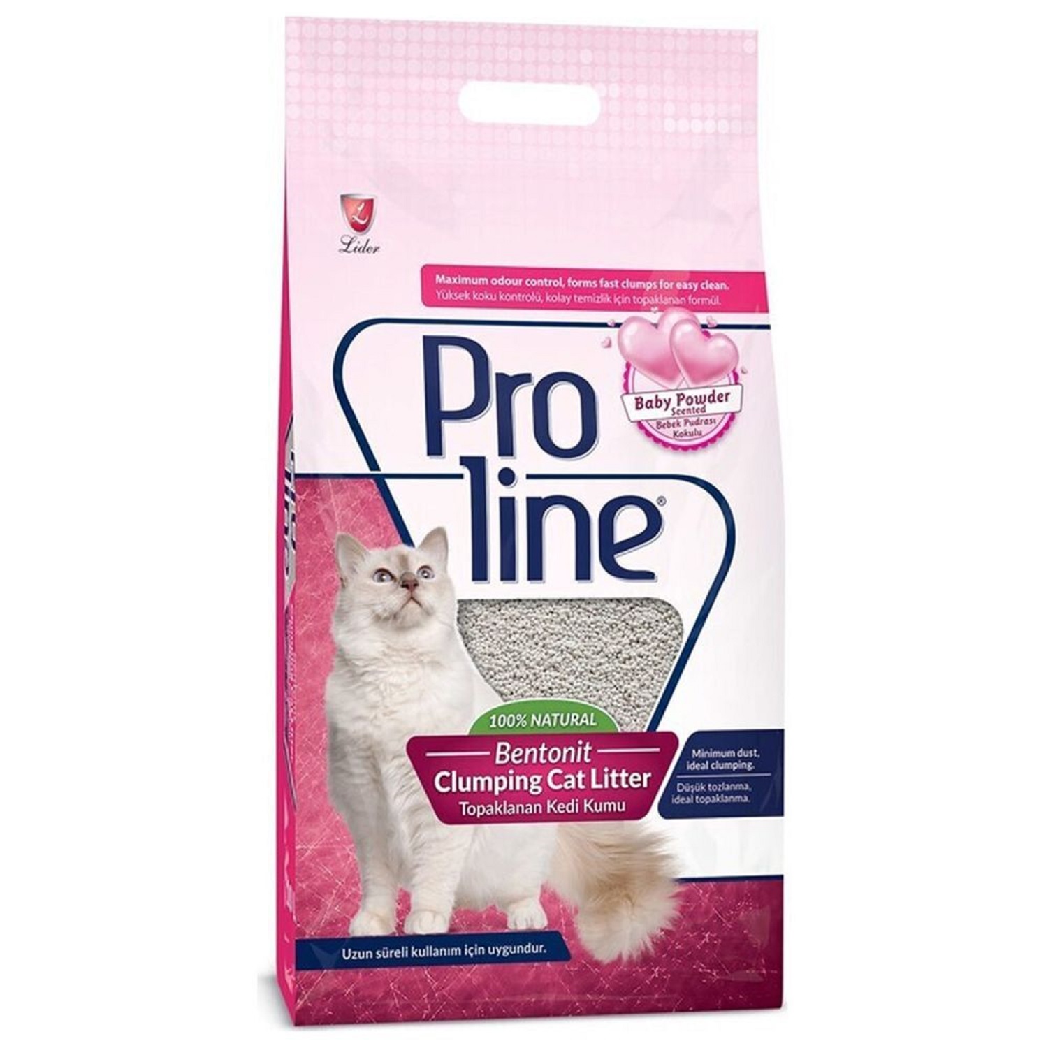 Наполнитель для кошачьего туалета Proline комкующийся бентонитовый с ароматом детской присыпки 5л - фото 1