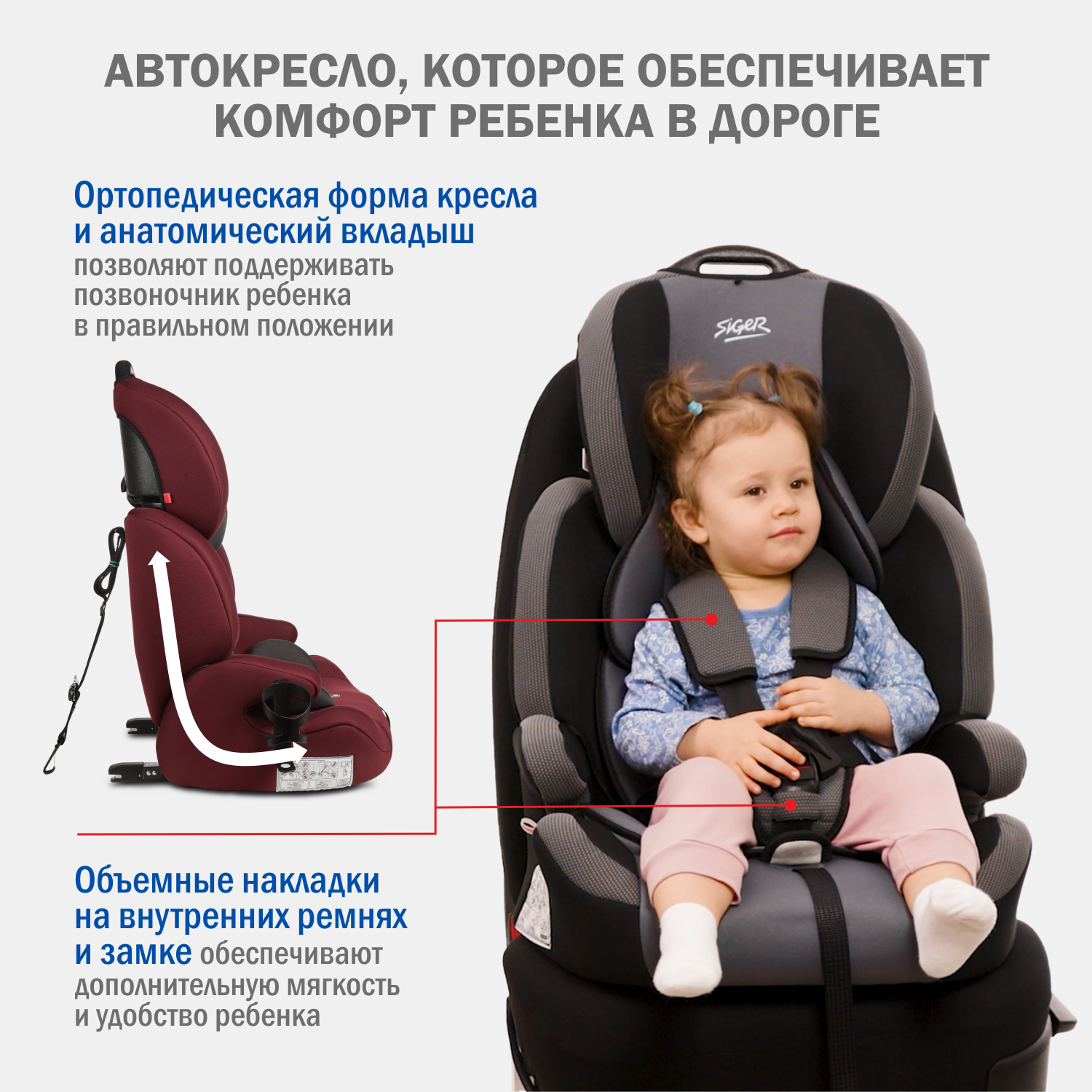 Детское автокресло SIGER Стар Isofix Lux - фото 4