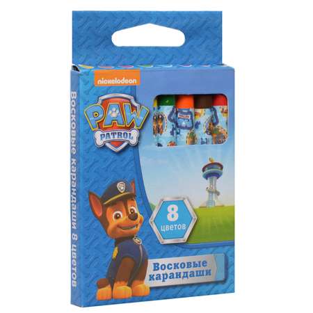 Карандаши восковые Росмэн PAW Patrol 8цветов