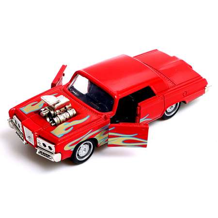 Машина Автоград металлическая Muscle car масштаб 1:32 свет и звук инерция цвет красный