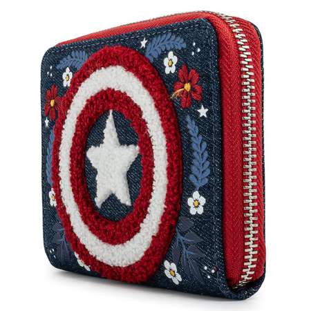 Кошелек Funko Loungefly Marvel Captain America 80th Anniversary Floral Sheild Zip Around Wallet MVWA0157