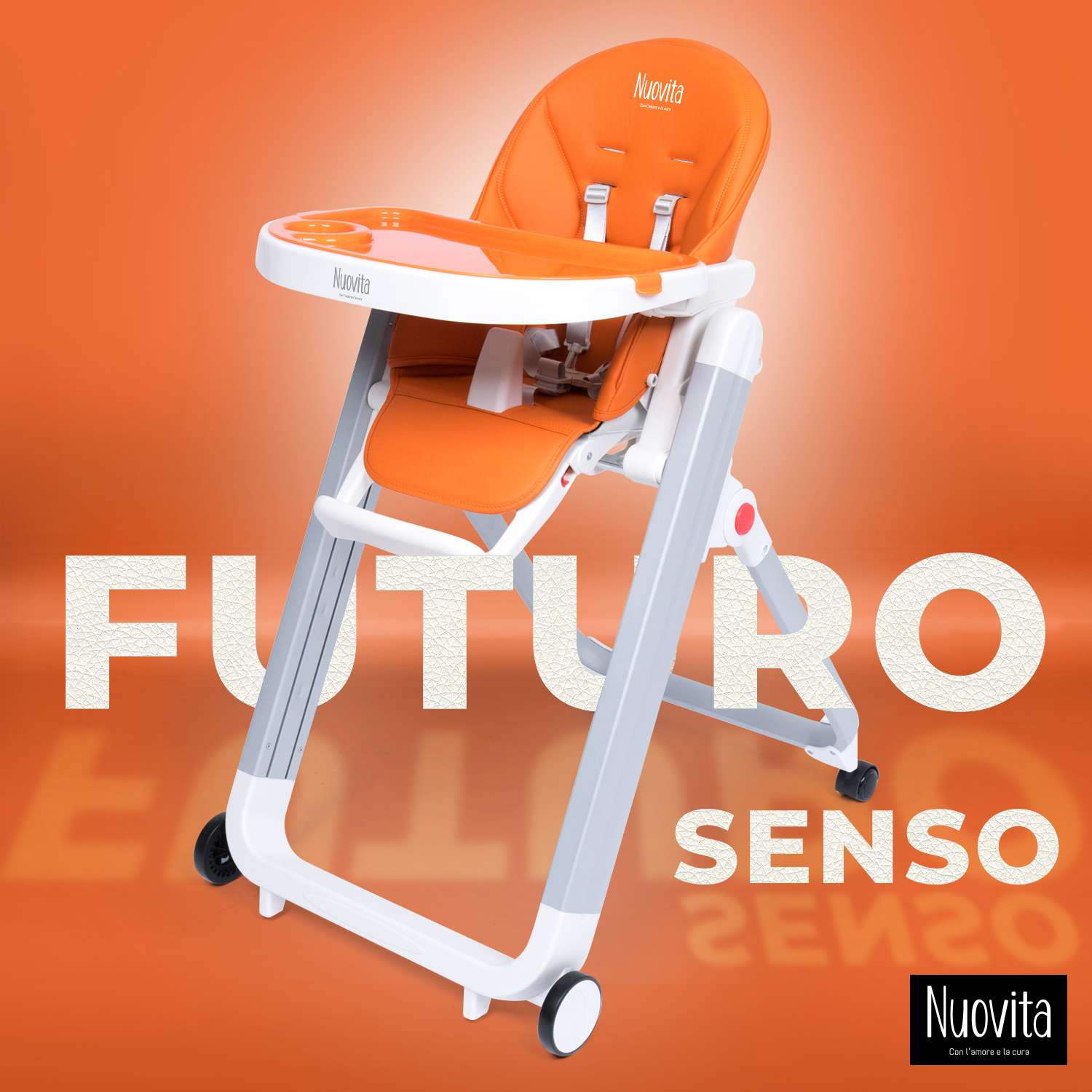 Стульчик для кормления Nuovita Futuro Senso Bianco Оранжевый - фото 2