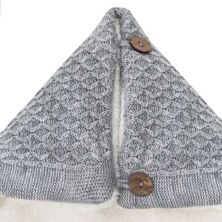 Конверт утепленный AmaroBaby Pure Love Wool вязаный серый 75х46см