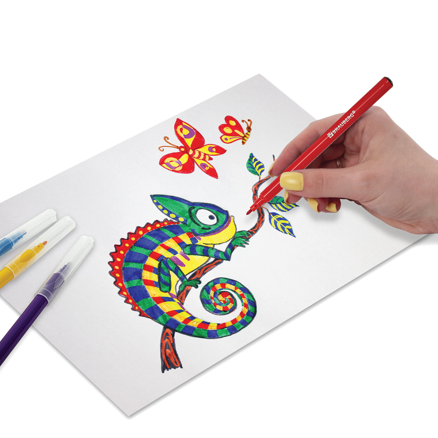 Фломастеры Brauberg для рисования детские цветные набор 36 штук - фото 3