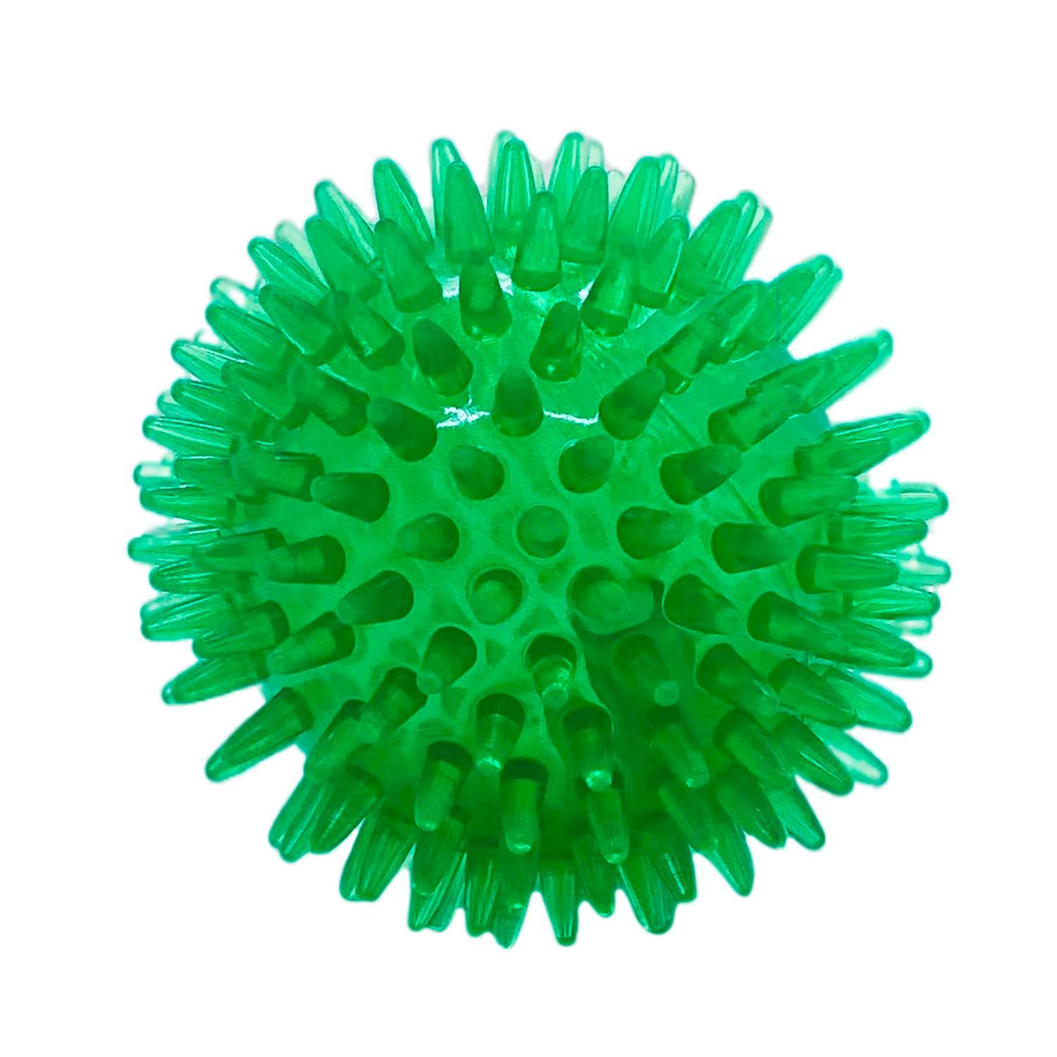 Игрушка для собак Homepet TPR мячик с шипами с пищалкой Зеленый - фото 1