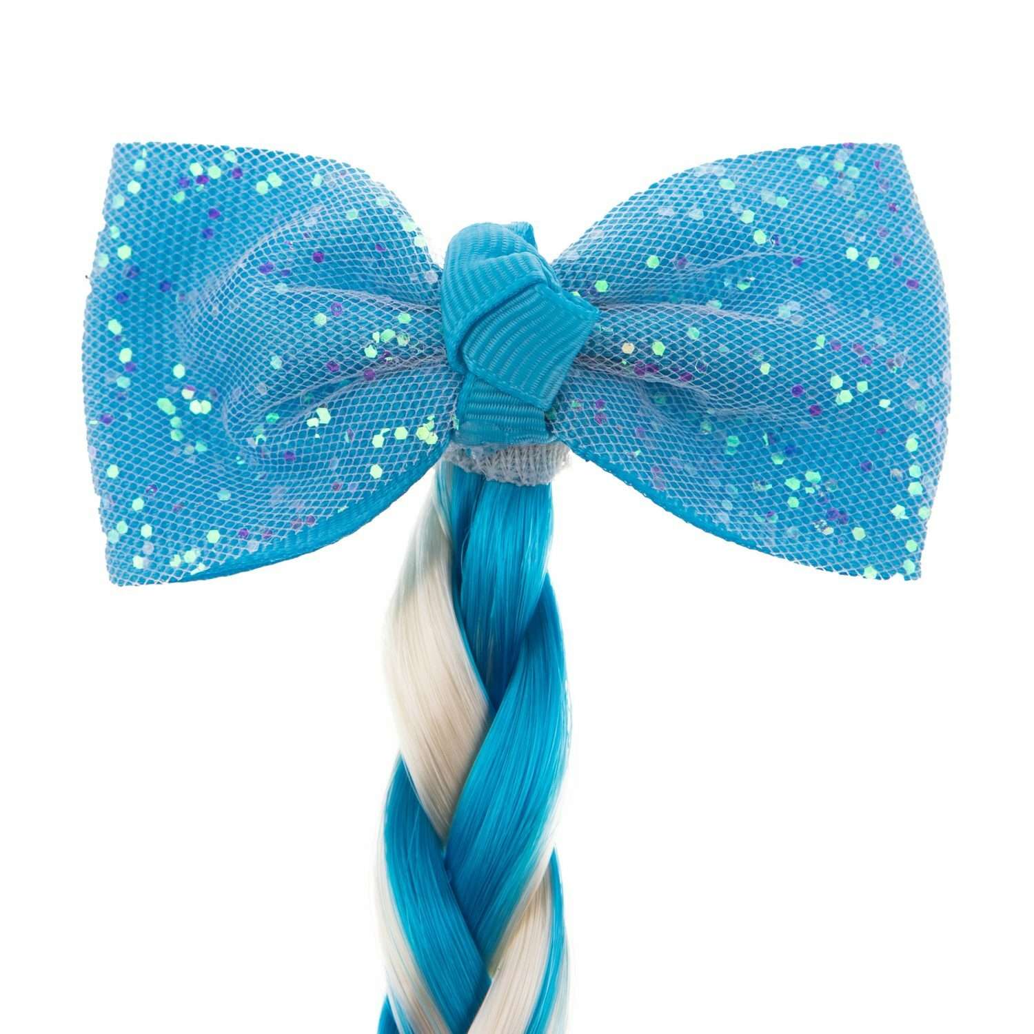 Цветные пряди для волос Lukky Fashion на заколках искусственные детские бело-голубой цвет 40 см аксессуары для девочек - фото 4