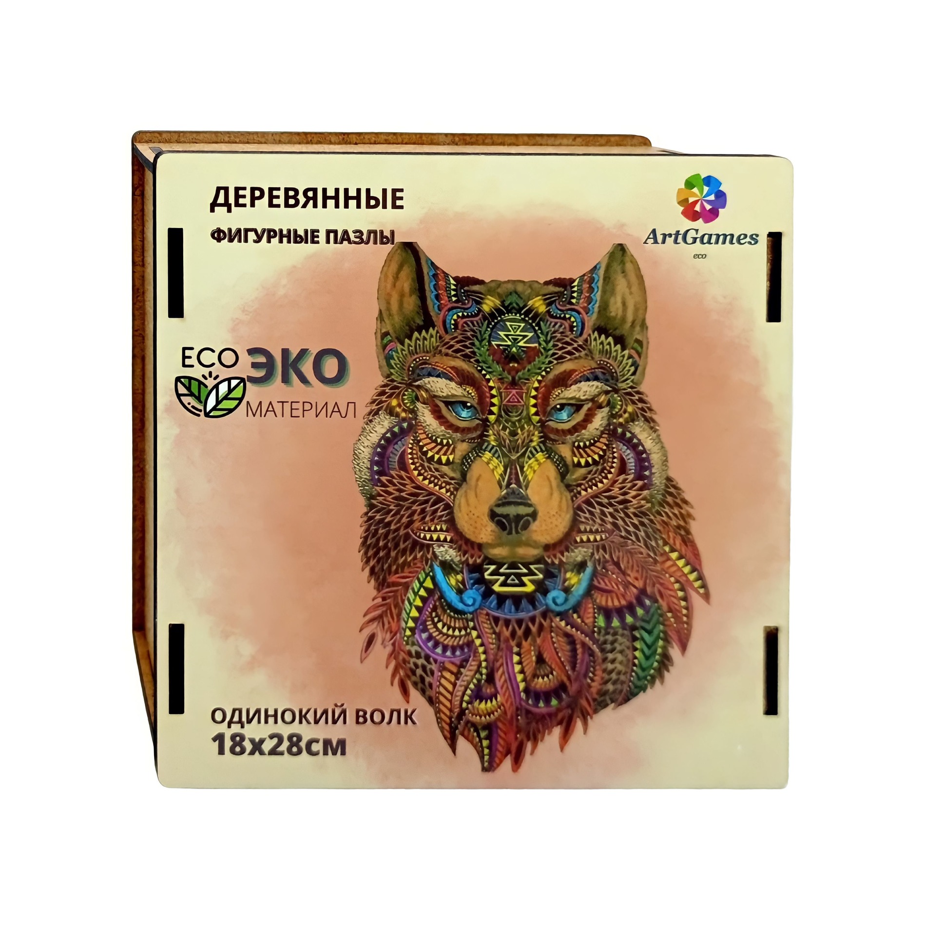 Деревянный пазл ArtGames eco Волк инди одинокий - фото 1